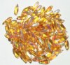 100 3x11mm Transparent Topaz AB Dagger Beads